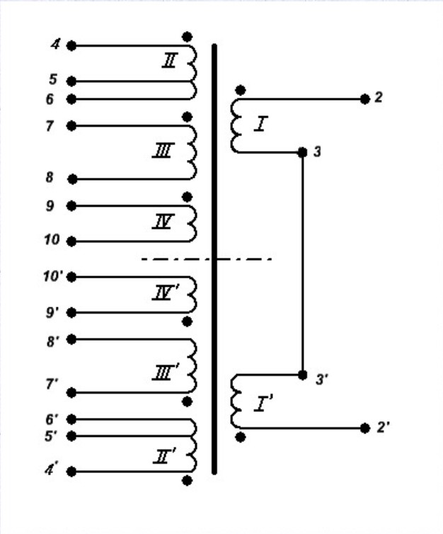 Схема трансформатора ТП-100-10