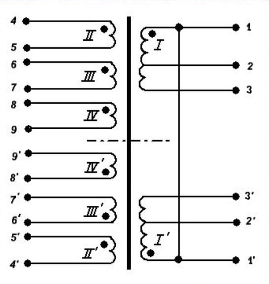 Схема трансформатора ТП-100-11